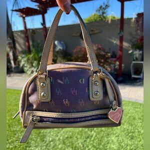 DOONEY & BOURKE RARE Vintage Y2K Mini Rainbow Zip Monogram Boston Bag